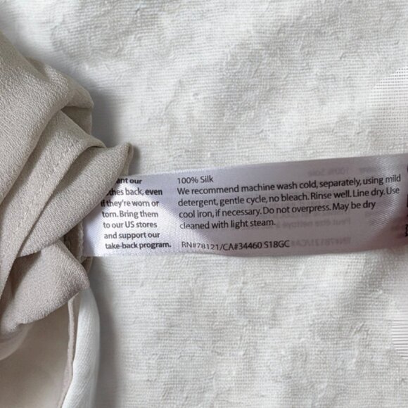 Eileen Fisher 100% Silk Tank, Cream, Size Large - Picture 5 of 5